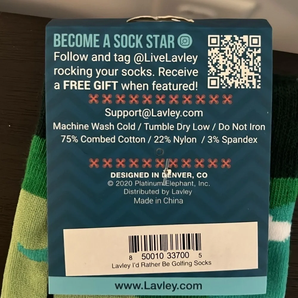 NWT Lavley “I’d Rather Be Golfing” Socks Funny Golf Novelty Crew Gift Men
